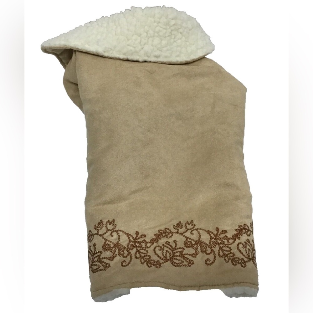 DMC Suede Sherpa Lined Blanket Coat for Dog Medium NWOT